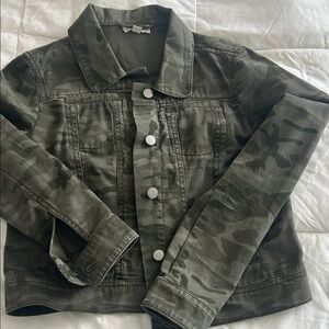 LOFT Women's Olive Camouflage Jean Jacket